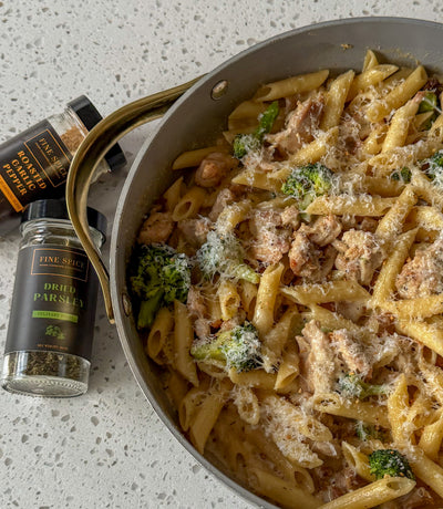 Roasted Garlic Pepper Chicken Broccoli Alfredo